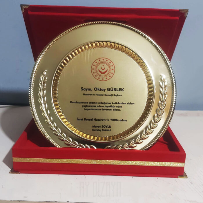 altin tabak plaket 012
