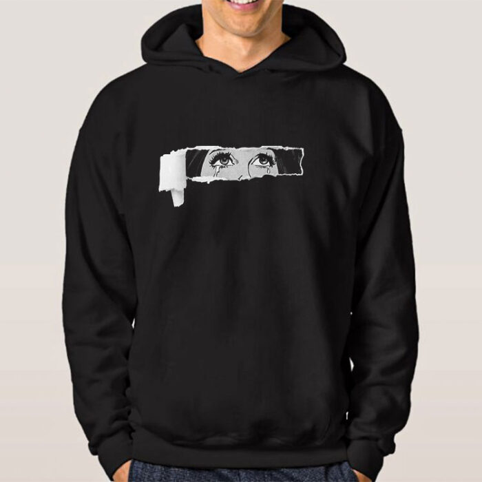 kapsonlu siyah sweatshirt 34103 52 B