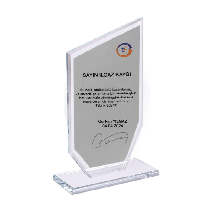 seffaf kristal plaket 34258 60 B