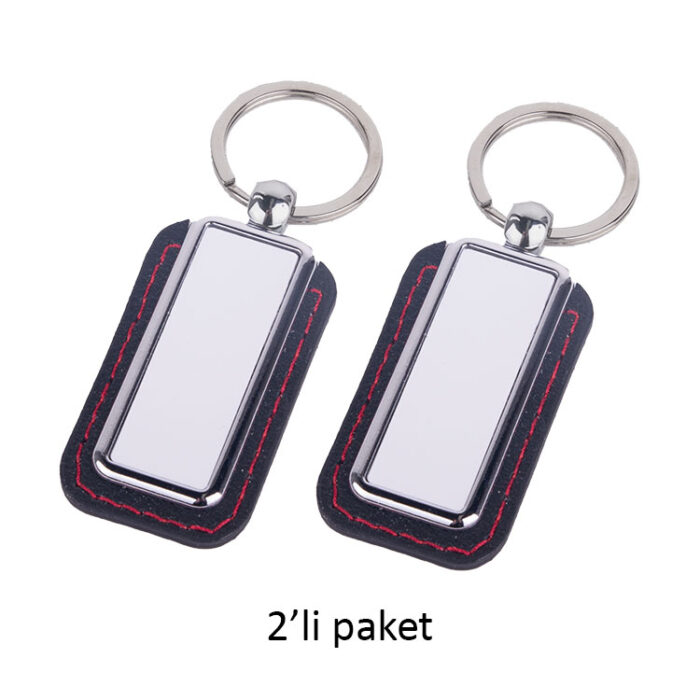 sublimasyon deri dikdortgen tek tarafli anahtarlik 2li paket 37263 62 B