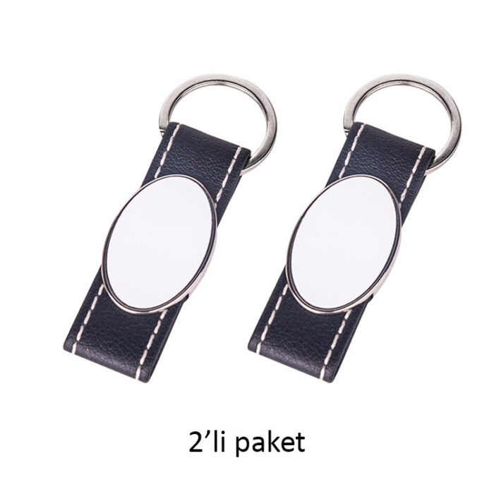 sublimasyon deri oval tek tarafli anahtarlik 2li paket 37262 62 B