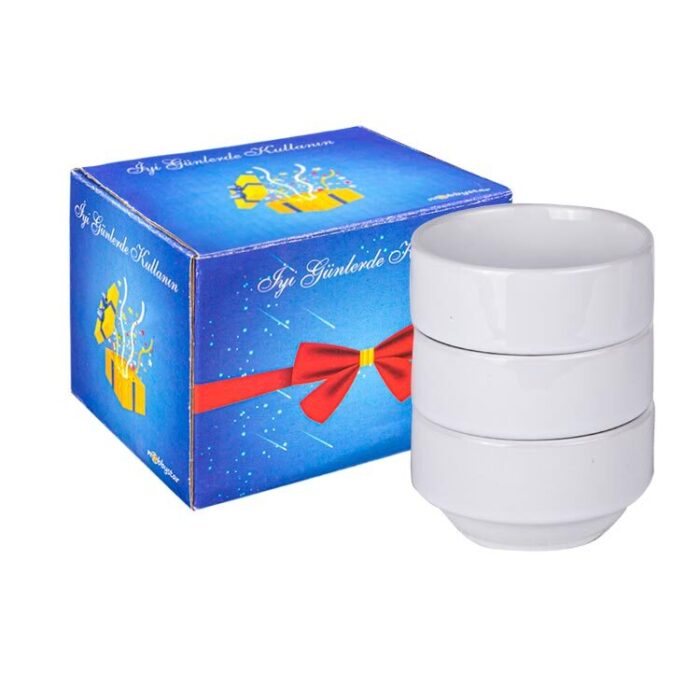 sublimasyon porselen beyaz kase 3lu paket 37688 63 B