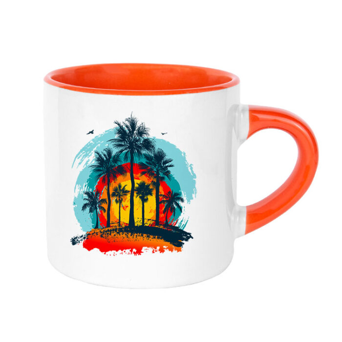 sublimasyon porselen turuncu nescafe fincani 32331 58 B