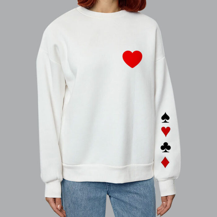 unisex beyaz bisiklet yaka sweatshirt 37252 62 B